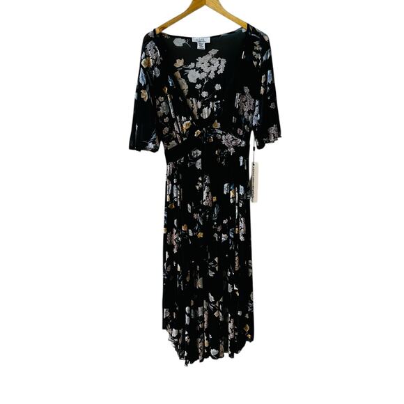 L.I.F.E Life Is For Eternity Black Floral Hi Low Mesh Kimono Size M Medium NWT - Picture 1 of 6